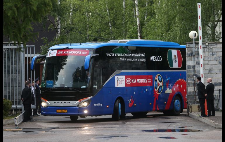 Se trasladaron en el autobús oficial del Mundial, que lleva la inscripción 