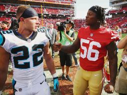 Reuben Foster (der.) fue arrestado el sábado pasado en Tampa, tras acusársele de golpear a su novia. AFP / E. Shaw