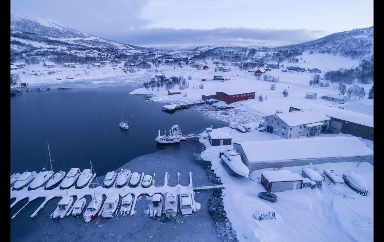 Vista aérea del puerto de Kaldfjord, en el norte de Noruega. AFP/O. Morin
