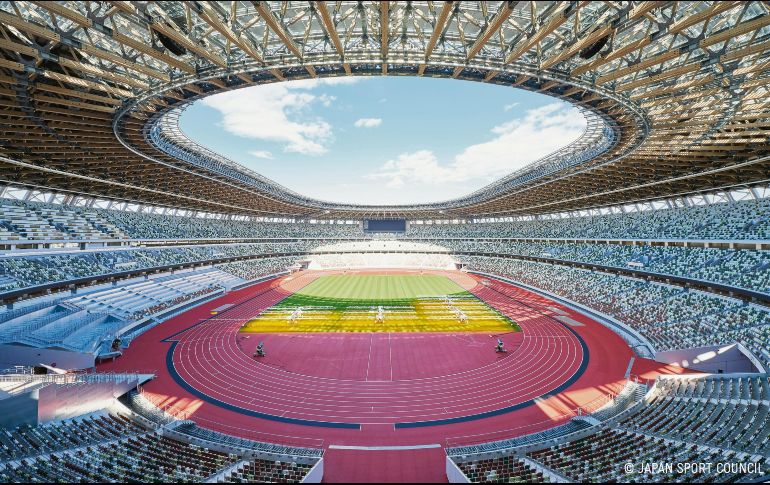 Estadio olímpico. En este moderno escenario se realizarán las ceremonias de Inauguración y Clausura de los Juegos Olímpicos de 2020 en la capital japonesa. TWITTER/@tokyo2020