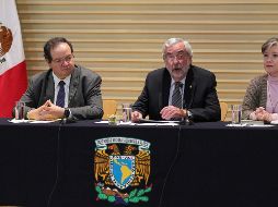 Conferencia de prensa del rector de la UNAM, Enrique Graue, respecto a los acontecimientos suscitados ayer en Rectoría. NTX/I. Hernández