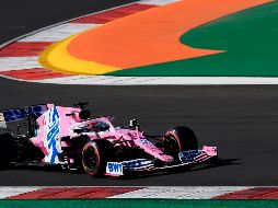 Sergio Pérez. El mexicano, en su bólido de Racing Point este sábado, en el circuito de Portimao. AP / R. Carezzevoli