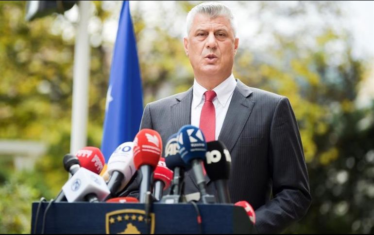 Thaci está acusado junto a otros tres exlíderes del Ejército de Liberación de Kosovo de cuatro crímenes de guerra y seis de lesa humanidad. EFE