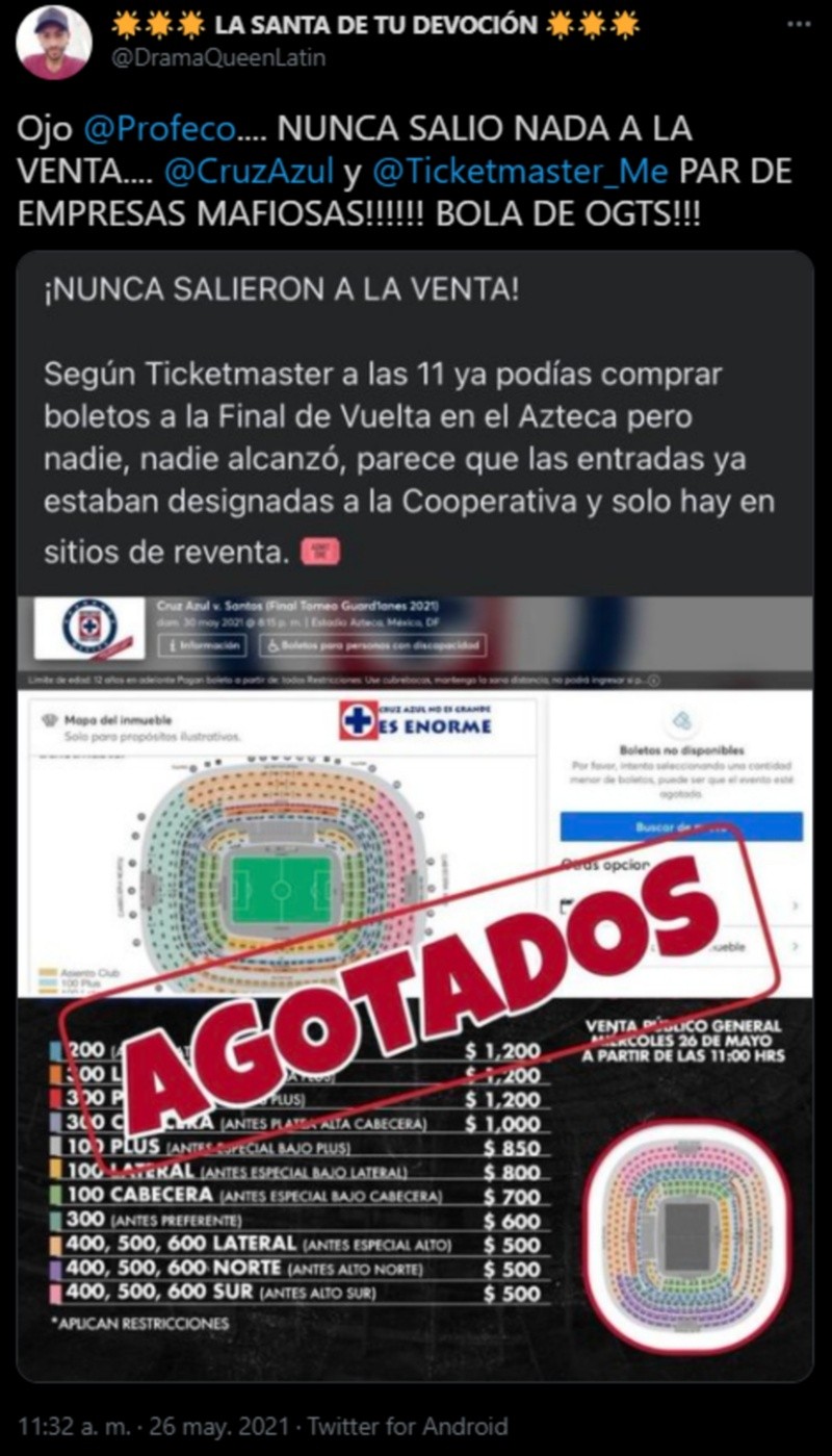 Final Liga MX Agotados, los boletos en Ticketmaster para la final Cruz