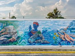 La oportunidad del agua. Mural realizado por Obed Calderón. Cortesía/ Angélica Grajeda