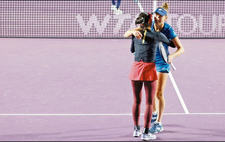 Emocionadas. Hu-Sei Hsieh y Elise Mertens han respondido a las expectativas en el torneo. Akron WTA Finals