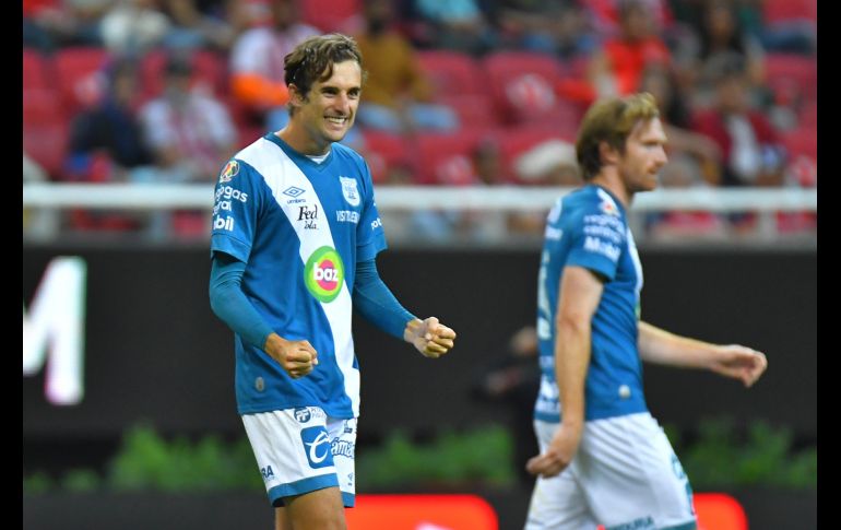 PEGA DURO. Jordi Cortizo puso el 2-2 en el marcador y el Puebla iría por más. IMAGO7