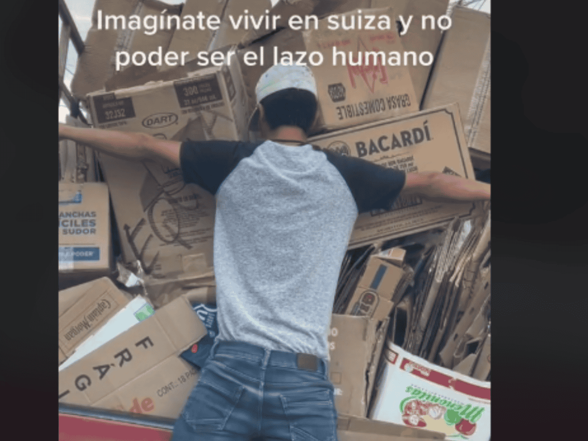 Viral: ¡Como superhéroe! Captan a hombre deteniendo cientos de cajas | El  Informador