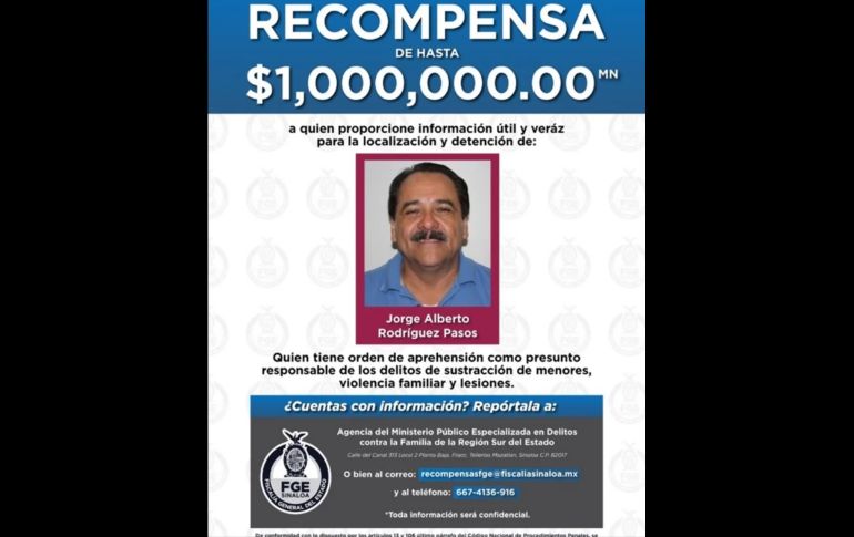 La Fiscalía de Sinaloa ofrece un millón de pesos a quien dé informes sobre el paradero del exalcalde de Mazatlán. SUN