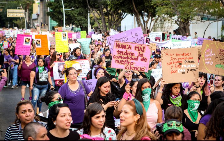 Este 8 de marzo se esperan en Guadalajara al menos tres manifestaciones en el Día Internacional de la Mujer. EL INFORMADOR/ ARCHIVO