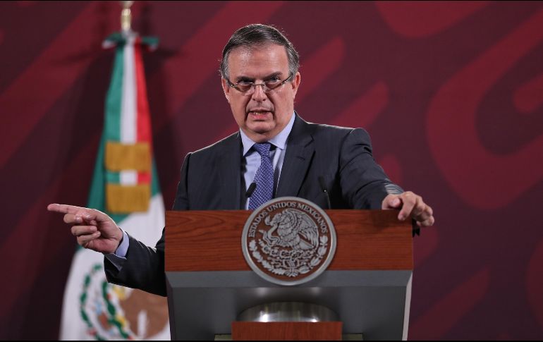 En conferencia de prensa, Marcelo Ebrard señaló que México no coincide con el Título 42, ni con el 8, ni con el programa de Tercer País Seguro. EFE/S. Gutiérrez