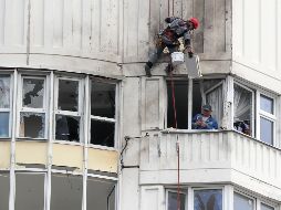 Los ataques causaron daños menores en edificios de viviendas de Moscú. EFE/M. Shipenkov