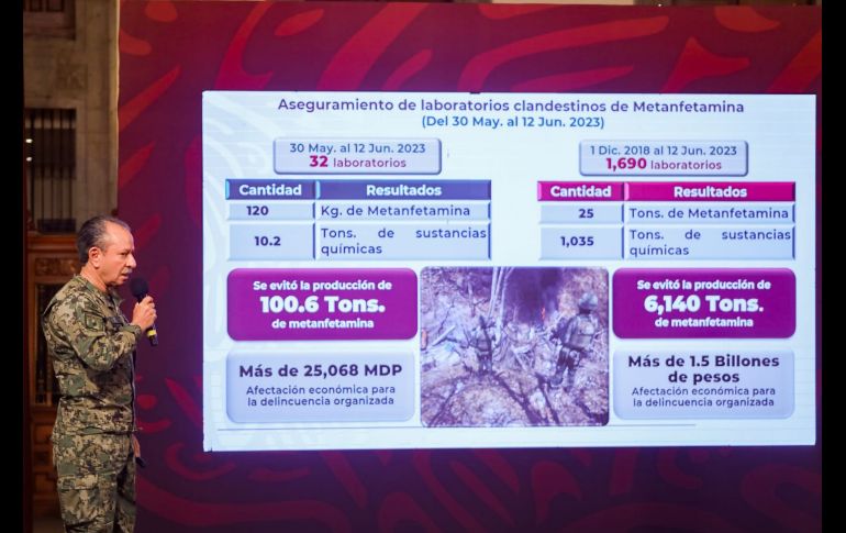 EUM20230613POL04.JPG
El almirante secretario detalló que en lo que va del mes de junio se han decomisado tres kilogramos de fentanilo. SUN/H. Salvador