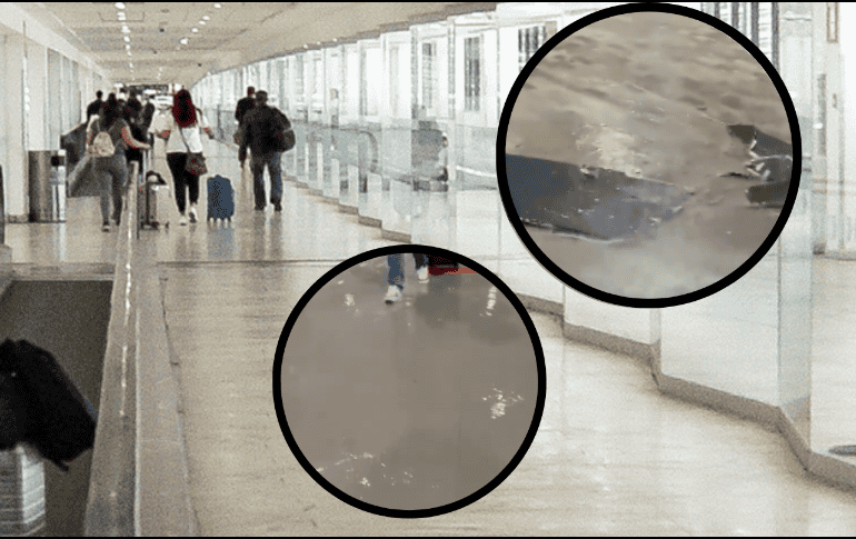 Las fuertes lluvias de este lunes dejaron estragos en el Aeropuerto Internacional de la Ciudad de México. Cortesía AICM / Especial.