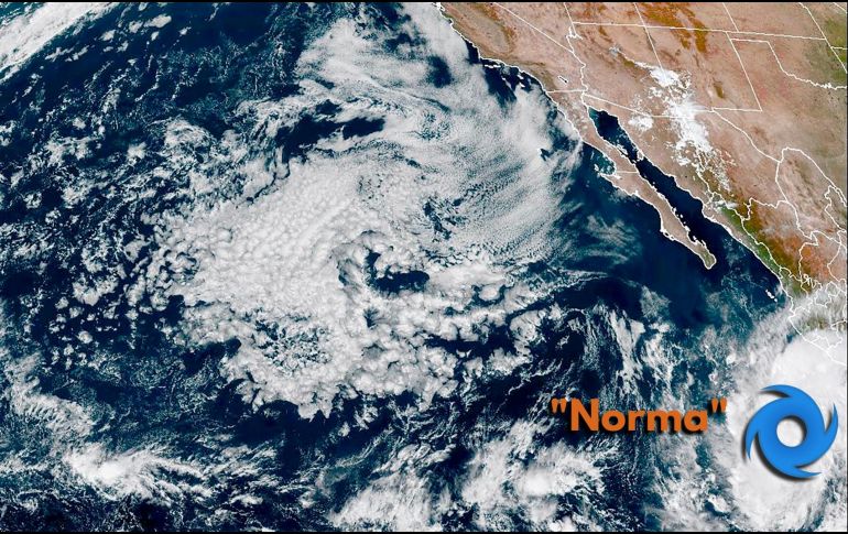 Imagen satelital que muestra a la tormenta tropical 