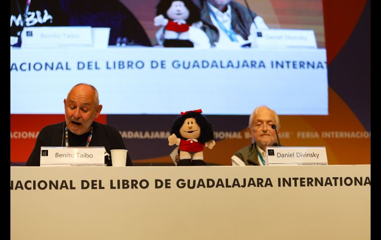 En el homenaje, que contó con la presencia de Benito Taibo y el editor de Mafalda, Daniel Divinsky, se conversó con el público tapatío sobre estos personajes que han acompañado a incontables generaciones; Mafalda, Guille, Felipe y Susanita, Miguelito y Manolito, Libertad. EL INFORMADOR/ A. Navarro