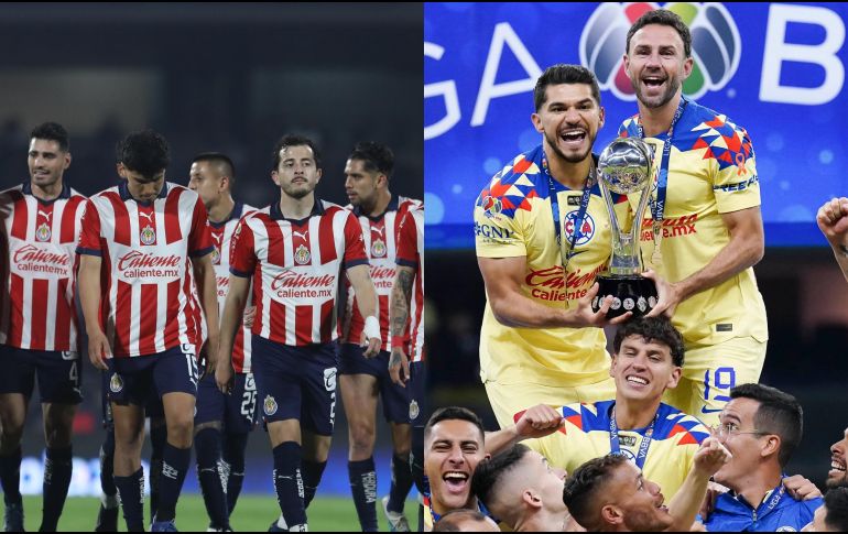 Chivas tiene casi una década viendo hacia arriba a unas Águilas que, en algún punto de la historia, estuvieron abajo del Guadalajara por un total de siete campeonatos de Liga. ESPECIAL / IMAGO7