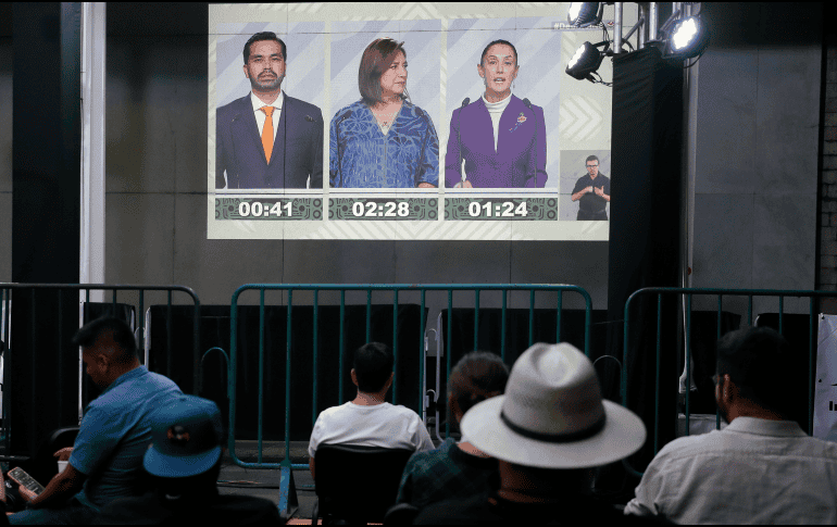 La violencia, la mayor preocupación del electorado en México, fue el tema central del último debate presidencial entre Claudia Sheinbaum, y los opositores Xóchitl Gálvez y Jorge Álvarez Máynez. EFE / ARCHIVO