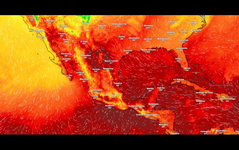 Alrededor de 12 entidades del país el calor es extremo. CORTESÍA / https://www.meteored.mx/