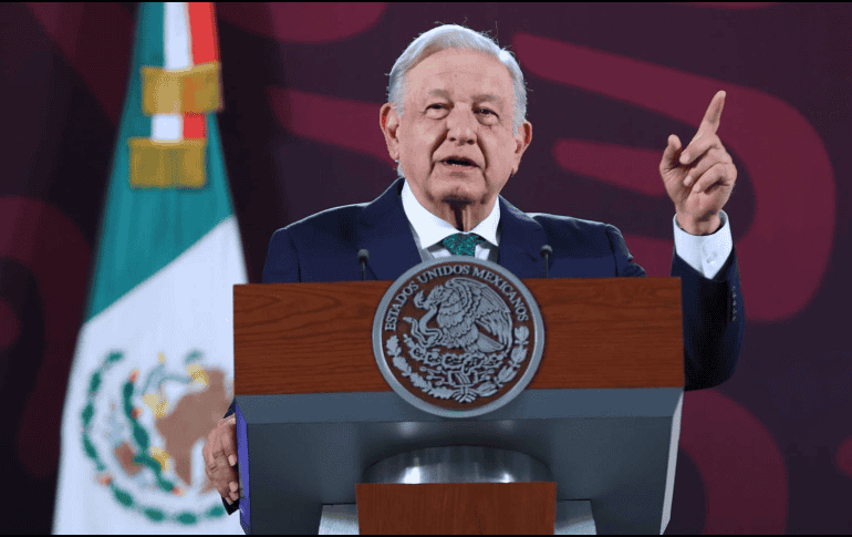 López Obrador durante su conferencia de prensa, este miércoles 29 de mayo, en Palacio Nacional. SUN/Fernanda Rojas/RDB.