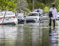 Las inundaciones obligaron a la cancelación de servicios de transporte. EFE/EPA/C. HERRERA-ULASHKEVICH