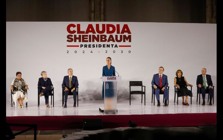 La presidenta electa de México, Claudia Sheinbaum, durante la presentación de parte de su gabinete de Gobierno. EFE / I. Esquivel