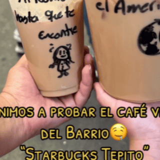 Comerciante de Tepito se hace viral por vender café tipo Starbucks