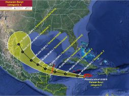 Se mantiene la zona de prevención por efectos de huracán desde Puerto Costa Maya hasta Cancún, Quintana Roo. X / @congaua_clima