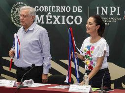 El Presidente Andrés Manuel López Obrador y la virtual presidenta electa, Claudia Sheinbaum, acudieron a la Presentación del Plan de Justicia para el pueblo Seri-Comca'ac. SUN/G. Pano.