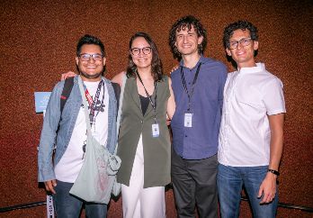 Rafael Ramírez, Grace Ríos, Ernesto González Díaz y Mario Medina en la función de “Concierto para otras manos” en el cineforo de la Universidad de Guadalajara. GENTE BIEN JALISCO/ Jorge Soltero