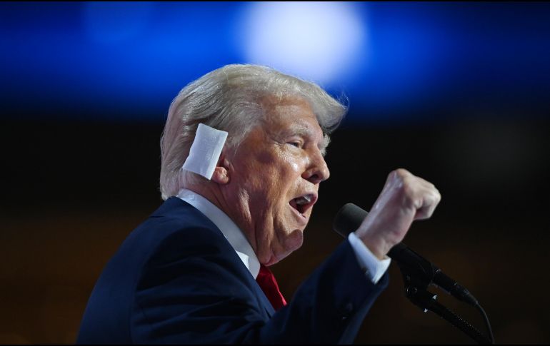 Donald Trump, hablando durante la Convención Nacional Republicana, en Milwaukee, Wisconsin, Estados Unidos. Xinhua/Li Rui