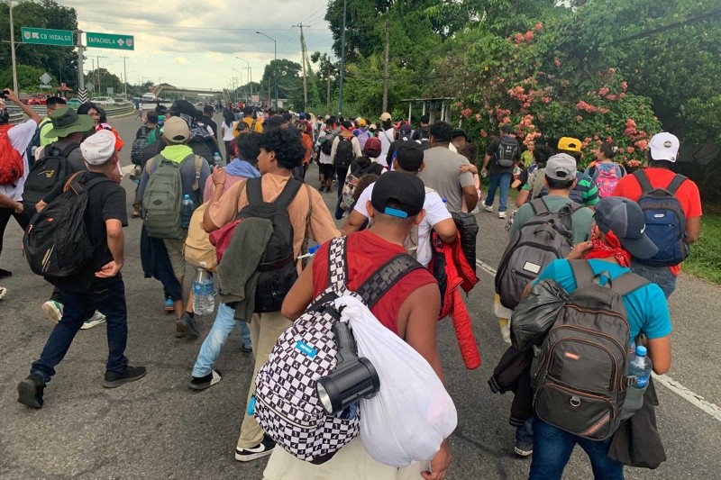 La caravana se dirigía hacía Tapachula, ubicada a unos 40 kilómetros de esta localidad fronteriza con Guatemala. SUN / RDB