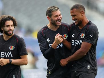 Chino Huerta, Gignac y Rondón, tres de los representantes de la Liga MX en el Skills Challenge. AFP/S. Revere