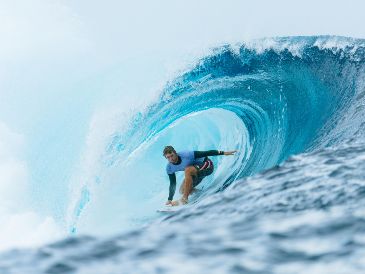 Competidores entrenan día a día en Teahupo’o para lucirse en el surf olímpico. XINHUA/E. Sloane