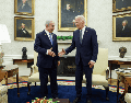 El primer ministro de Israel, Benjamin Netanyahu, hizo visitó este jueves la Casa Blanca. EFE / S. Corum
