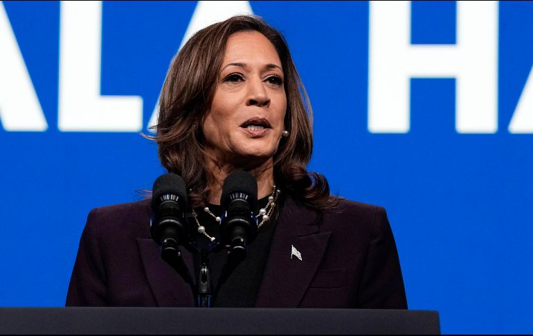 Kamala Harris en la 88 convención nacional de la Federación Estadounidense de Maestros. AP/T. Gutiérrez