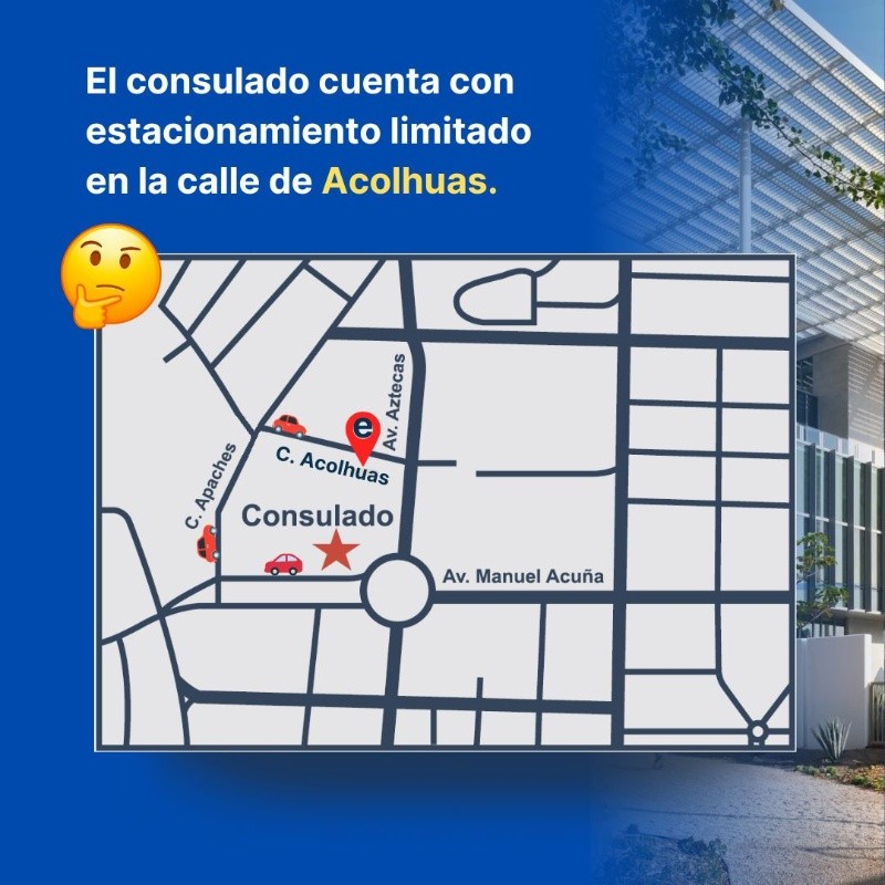  Esta es la ubicación del estacionamiento del Consulado Americano de Guadalajara.