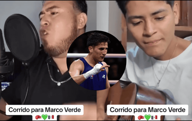 “No importa si es de oro o de plata”, se escucha en el corrido compuesto en honor al boxeador olímpico mexicano Marco Verde. EFE/ ARCHIVO/ TIKTOK/ oscarcortescompositor