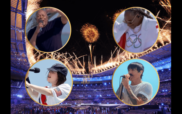 Red Hot Chili Peppers, Dr. Dre, Billie Eilish y Snoop Dogg fueron las apariciones estelares en la Ceremonia de Clausura de los Juegos Olímpicos París 2024. ESPECIAL / EFE / S. GUTIERREZ