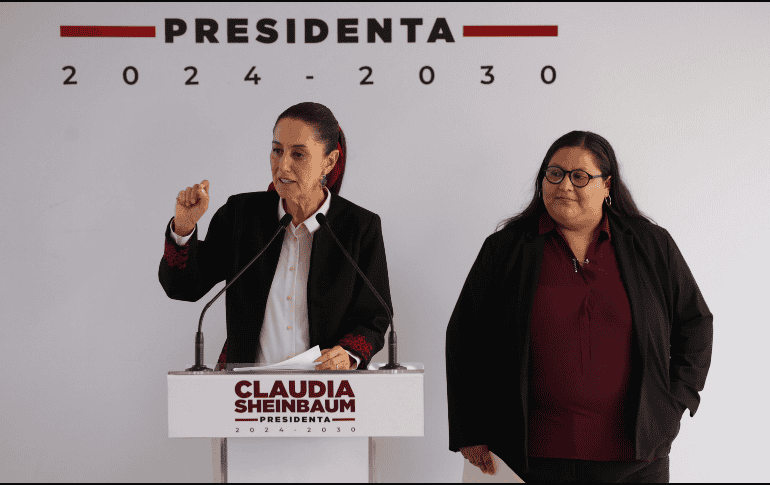 Claudia Sheinbaum presenta a Citlalli Hernández como próxima secretaria de Mujeres. SUN / D. Simón Sánchez