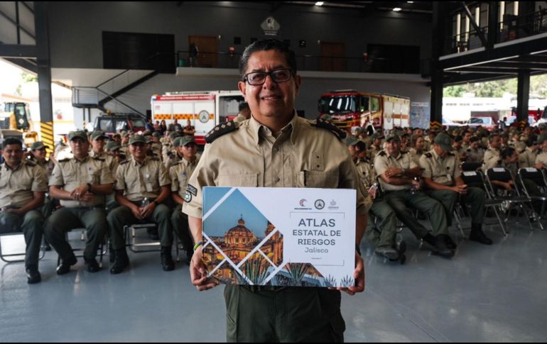 En el marco del Día Nacional del Bombero, la UEPCBJ presentó el Atlas Estatal de Riesgos del Estado de Jalisco 2024. EL INFORMADOR / J. Urrutia