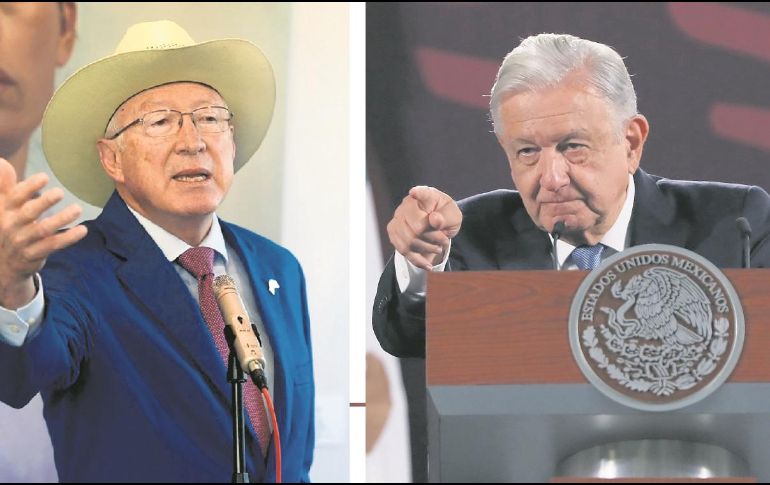 Ken Salazar y AMLO. López Obrador anunció una “pausa” en la relación con los embajadores de EU y Canadá. Los motivos de este distanciamiento son las posturas de los diplomáticos a la reforma judicial. AFP