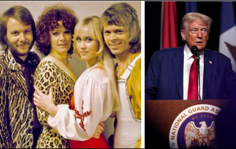 ABBA y su representante legal solicitaron de inmediato que se baje y se eliminen los contenidos en los que su música aparece acompañada por el candidato a la presidencia Donald Trump. ESPECIAL / X: @ABBA / AP / Carolyn Kaster