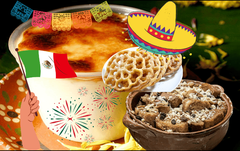 Hoy te traemos cinco opciones de postres típicos mexicanos que puedes incluir en tu festejo patrio del 16 de septiembre. GOBIERNO DE MÉXICO/ www.gob.mx/ ESPECIAL/ CANVA