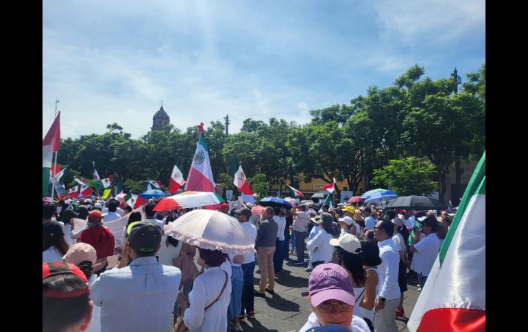 Esta mañana cientos de personas y trabajadores del Poder Judicial de la Federación en Jalisco volvieron a tomar las calles de la Zona Centro de Guadalajara para manifestarse en contra de la reforma al Poder Judicial. EL INFORMADOR / O. González