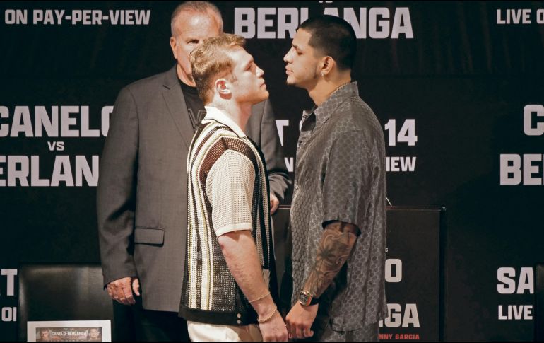 Canelo Álvarez es claro favorito sobre Berlanga en la tradicional pelea para celebrar el 16 de septiembre. AFP/K. Méndez