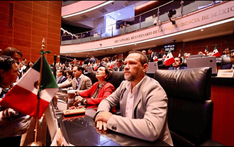 Ortega Pacheco y el diputado Juan Zavala lograron finalmente ubicar a los emecistas de Campeche en la sala de juicios orales en esta ciudad. ESPECIAL/ X/@DanielBarredaP.