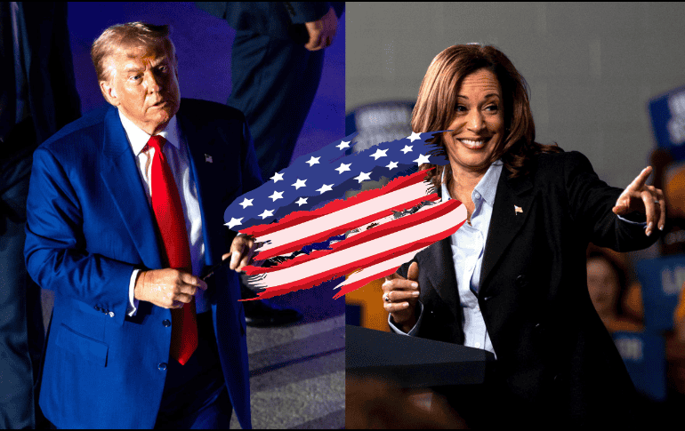 Kamala Harris y Donald Trump se estrecharon la mano fraternalmente en homenaje a las víctimas del 11-S y mantuvieron una breve conversación. EFE/ ARCHIVO/ ESPECIAL/ CANVA