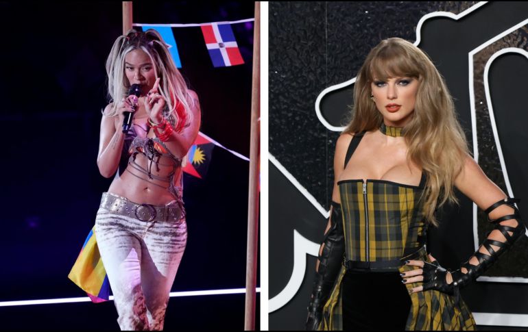 El momento más épico de los VMAs lo protagonizaron Karol G y Taylor Swift. AP / Evan Agostini / EFE / Octavio Guzmán