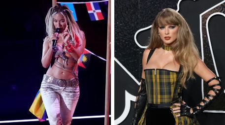 El momento más épico de los VMAs lo protagonizaron Karol G y Taylor Swift. AP / Evan Agostini / EFE / Octavio Guzmán